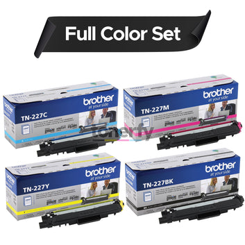 Brother TN227 Black/Cyan/Magenta/Yellow High Yield Toner, 4/Pack