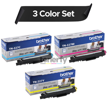 Brother TN227 Cyan/Magenta/Yellow High Yield Toner, 3/Pack