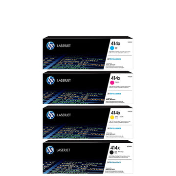 Genuine HP-414X Toner Cartridge Set, FULL 4 COLOR SET W2020X, W2021X, W2022X, W2023X