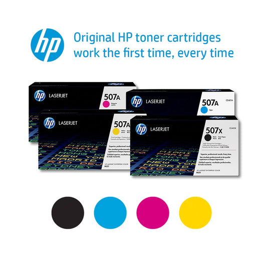 HP 507 Toner Cartridge Set Includes CE400X, CE401A, CE402A, CE403A