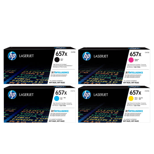 HP 657X Toner Cartridge Set CF470X, CF471X, CF472X, CF473X