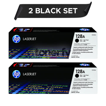 HP 128A Black 2/Pack  CE320A Standard Yield Toner Cartridges.