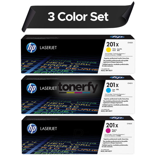 HP 201X Cyan/Magenta/Yellow High Yield Toner Cartridge, 3/Pack