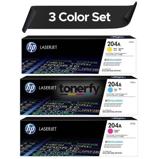 HP 204A Cyan/Magenta/Yellow Standard Yield Toner Cartridge, 3/Pack