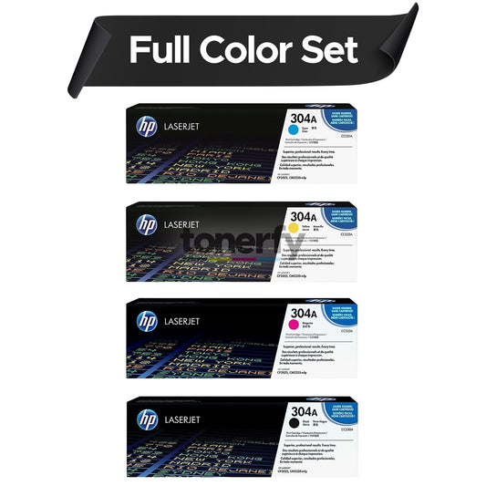 HP 304A Toner Cartridge 4 toners, all colors SET Bundle