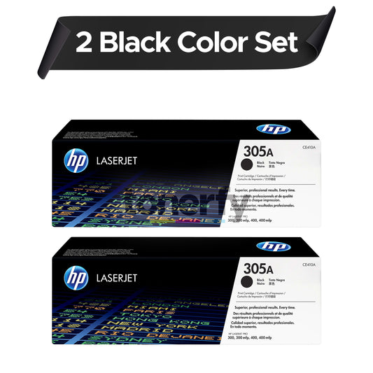 Original HP 305A CE410A  2Pack Toner Cartridges