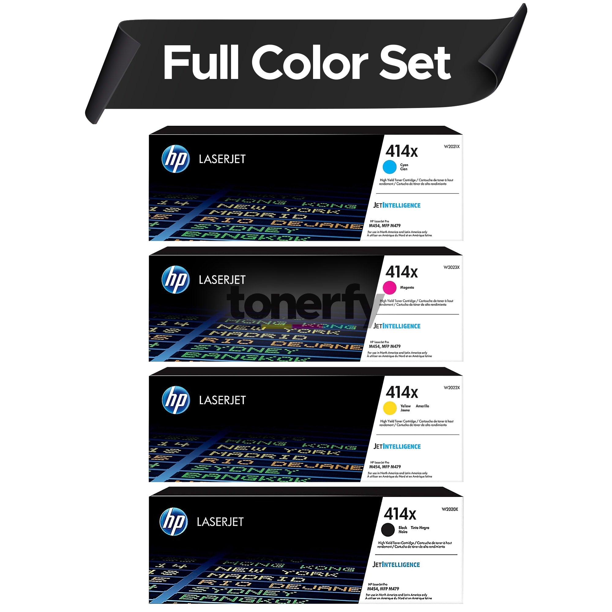 HP  GENUINE 414X Toner Cartridge Set, FULL 4 COLOR SET W2020X, W2021X, W2022X, W2023X