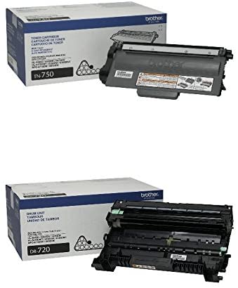 Brother Genuine Brother TN750 (TN-750) High Yield Black Toner Cartridge and DR720 (DR-720) Drum Unit Set