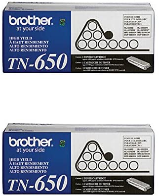 Brother Genuine TN650 "2-Pack" High Yield Black Toner Cartridge  High-yield toner cartridge, up to 8000 pages