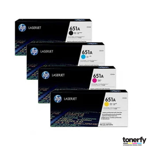 HP 651A Toner Cartridge Set  CE340A, CE341A, CE342A, CE343A