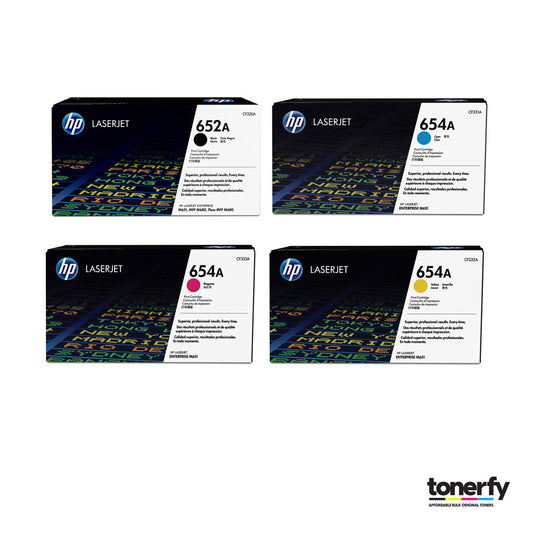 HP 654 Toner Cartridge Set, CF330X, CF331A, CF332A, CF333A