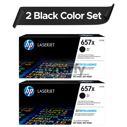 HP 657X Toner Cartridges 2 Black CF470X Set