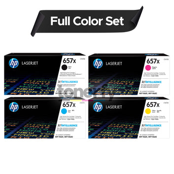 HP 657X Toner Cartridge Set CF470X, CF471X, CF472X, CF473X