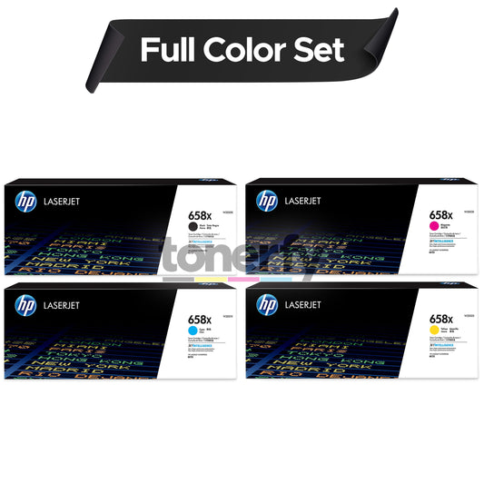 Genuine HP 658X SET W2000X W2001X W2002X W2003X High-Yield Black Cyan Magenta Yellow LaserJet Toner Cartridges