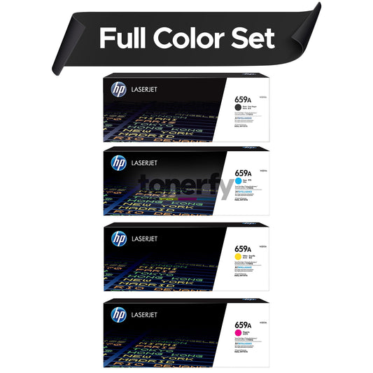 Genuine HP 659A SET  W2010A, W2011A, W2012A, W2013A Toner Cartridges - Black, Cyan, Magenta, Yellow Set