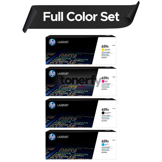 Genuine HP 659X SET  W2010X W2011X W2012X W2013X High-Yield Toner Cartridges - Black, Cyan, Magenta, Yellow Set