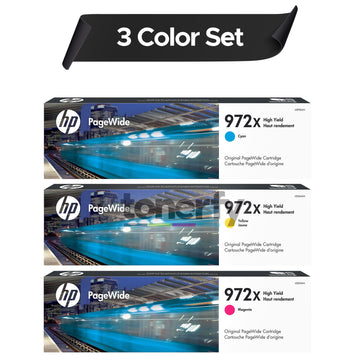 HP 972X High Yield Original PageWide Cartridge 3 Color Set-L0R98AN, L0S01AN, L0S04AN