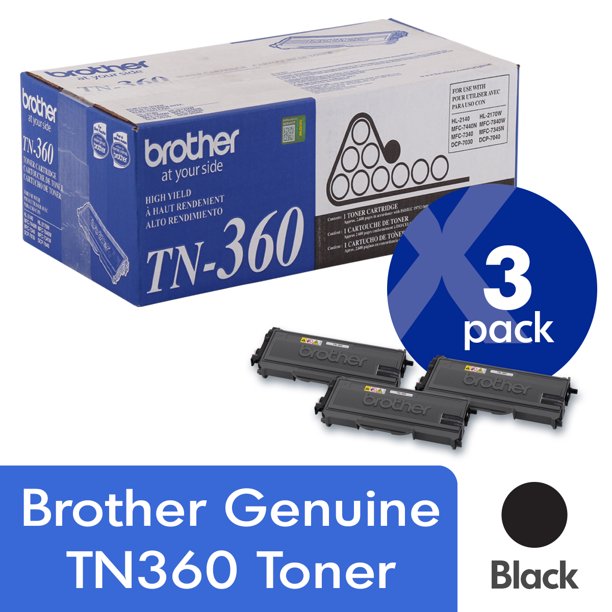 Brother TN-360 Black High Yield Toner Cartridge, 3/Pack