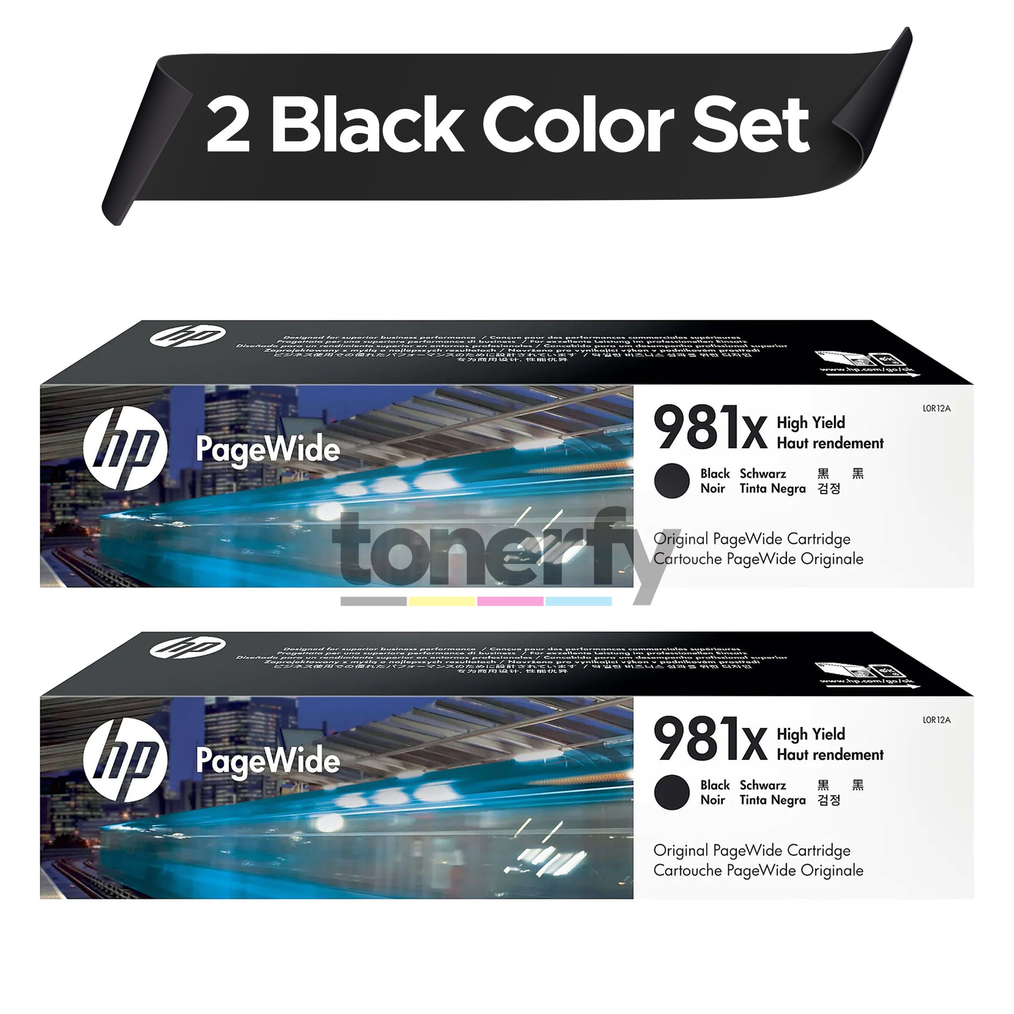 HP 981X Original PageWide Cartridge 3-Color Set, HP L0R12A 2/Pack