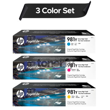 HP 981Y XXL Original PageWide Cartridge 3-Color Set, HP L0R13A, L0R14A, L0R15A