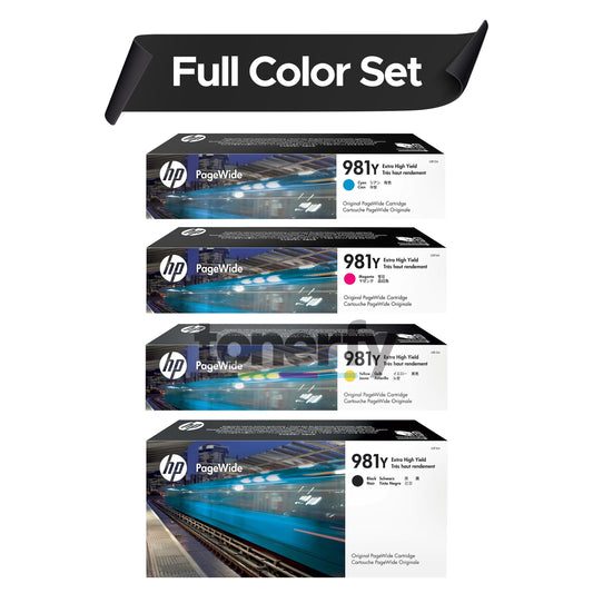 HP 981Y XXL Original PageWide Cartridge 4-Color Set, HP L0R16A, L0R13A, L0R14A, L0R15A