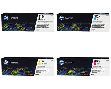 Genuine HP 312X 312A SET CF380X CF381A CF382A CF383A (CF440AM) Black, Cyan, Magenta, Yellow, LaserJet Toner Cartridges
