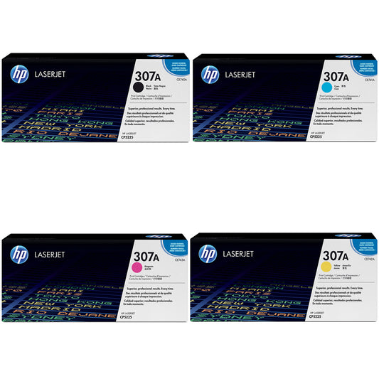 HP Original  307A SET CE740A CE741A CE742A CE743A  Original HP Toner Cartridge  Black, Cyan, Yellow, Magenta