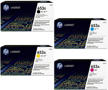 HP 653X 653A SET CF320X CF321A CF322A CF323A Original HP Toner Cartridge - Black, Cyan, Yellow, Magenta
