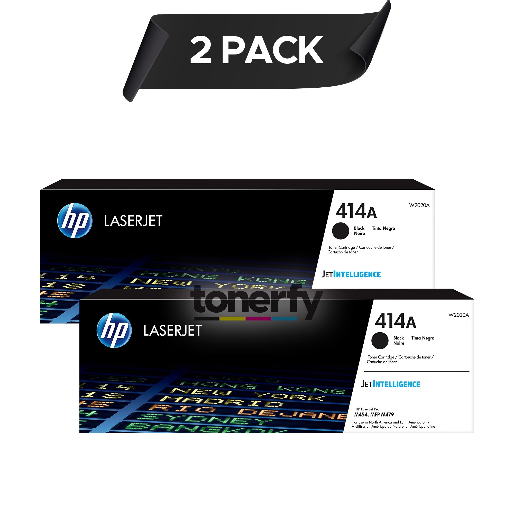 Genuine HP 414A "2 Pack" W2020A | Toner Cartridge | Black