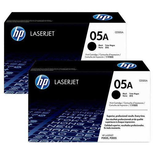 Genuine HP  05A  2/Pack  Black Toner Cartridges, Standard,(CE505D)
