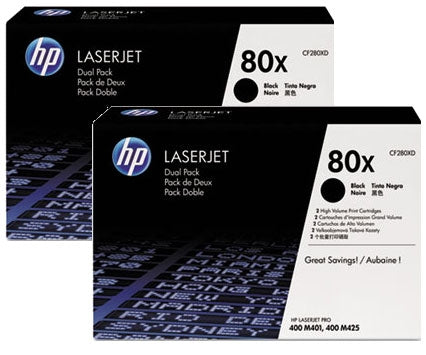 Genuine HP 2 Pack CF280X Black Toner Cartridge