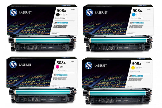 Genuine HP 508A SET CF360A CF361A CF362A CF363A Black Cyan Magenta Yellow LaserJet Toner Cartridges
