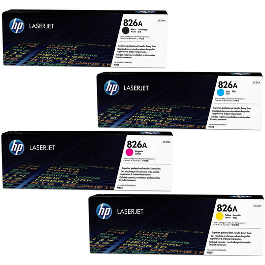 Genuine HP 826A SET | CF310A CF311A CF312A CF313A | Original HP Toner Cartridge - Black, Cyan, Yellow, Magenta