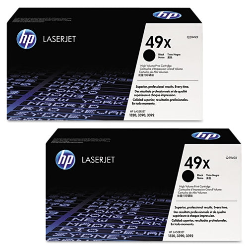 Genuine HP 2/Pack  49X Black High Yield Toner Cartridge (Q5949XD)