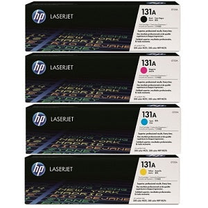 HP 131A Black/Cyan/Magenta/Yellow Standard Yield Toner Cartridge, 4/Pack (CF210AQ1 - VB)