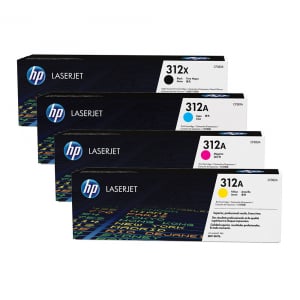 Genuine HP 312X 312A SET CF380X CF381A CF382A CF383A (CF440AM) Black, Cyan, Magenta, Yellow, LaserJet Toner Cartridges