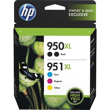 Genuine HP 950XL/951XL Twin Black and Cyan/Magenta/Yellow Ink Cartridges, High Yield, 5/Pack (F6V12FN#140)