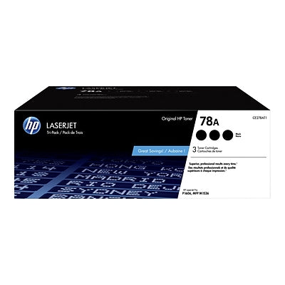 Genuine HP 3/Pack  CE278A Black Standard Yield Toner Cartridges