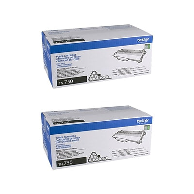 Tn750 Brother TN-750 Black High Yield Toner Cartridge, 2/Pack (TN750 2PK)